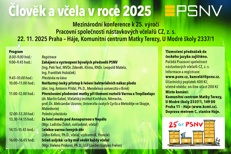 Konference Člověk a včela 22. 11. 2025